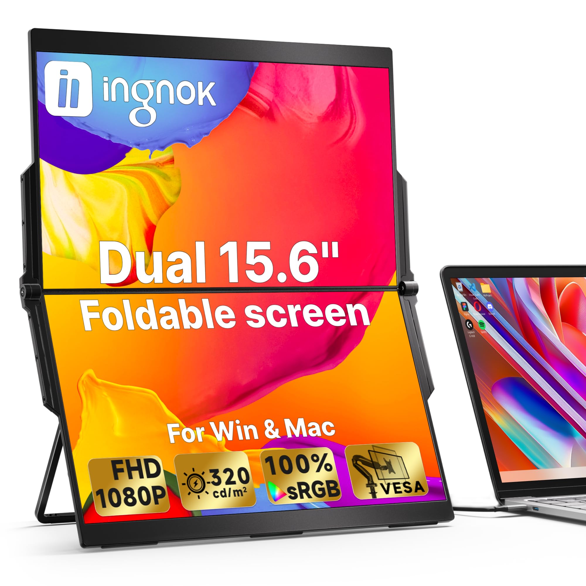 Ingnok モバイルモニター 15.6インチ FHD 1080P IPSモニタ Amazon.com: Ingnok Portable Monitor, 15.6inch FHD 1080P Travel