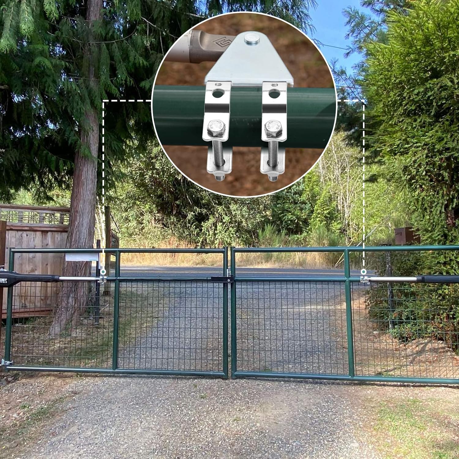 Universal Tube Bracket Kit for Automatic Gate Opener System, Suitable for 1.6'' to 2'' Tubes, Easy Installation