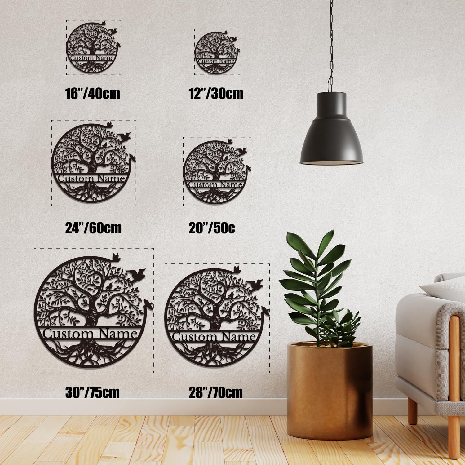 Personalized Tree of Life Metal Sign - Custom Family Name Wall Art, Rustic Surname Plaque, Durable Indoor/Outdoor Decor (Style-2)