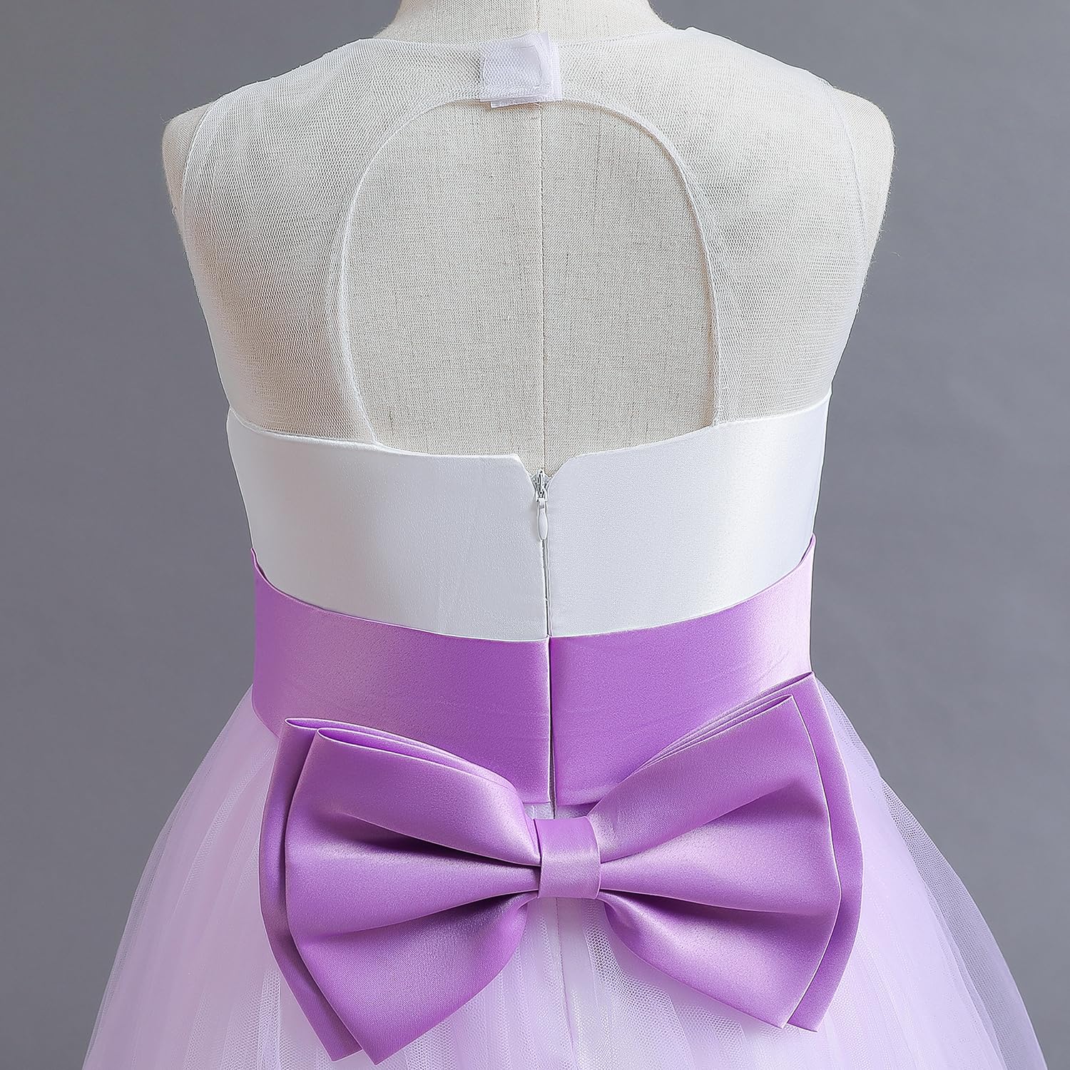NNJXD Ragazze Pizzo Ricamo Fiore Matrimonio Festa di Compleanno Principessa Abito Coda Lunga