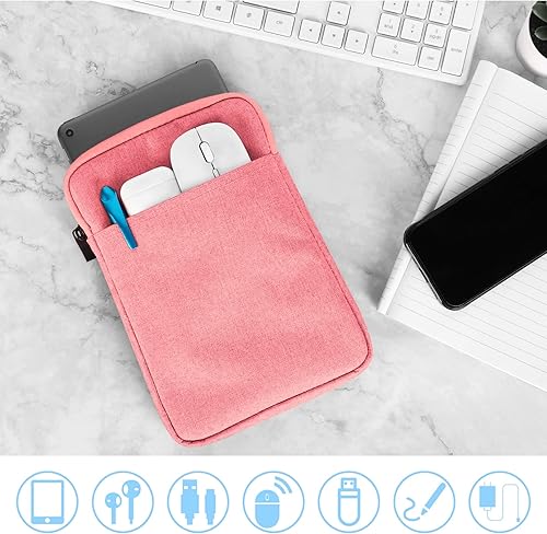 Vista 18 de UrbanX Funda para tablet de 8 pulgadas para Yaxa Kindle Fire/HD/HDX/Bolsa protectora portátil ligera con doble bolsillos, color azul