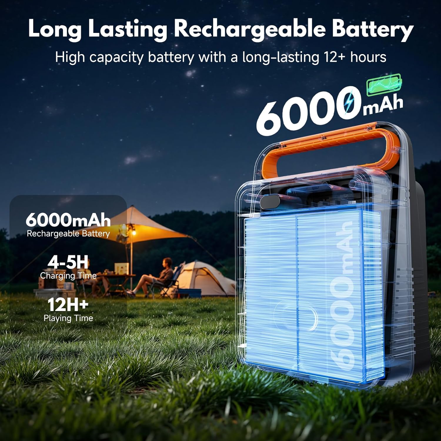 JYX Karaoke Machine with 2 Wireless Microphones, Portable Bluetooth Karaoke Speaker for Adults, PA System Speaker with LED Lights Support REC/USB/AUX/TF for Outdoors Home Party (MS79) - Image 6