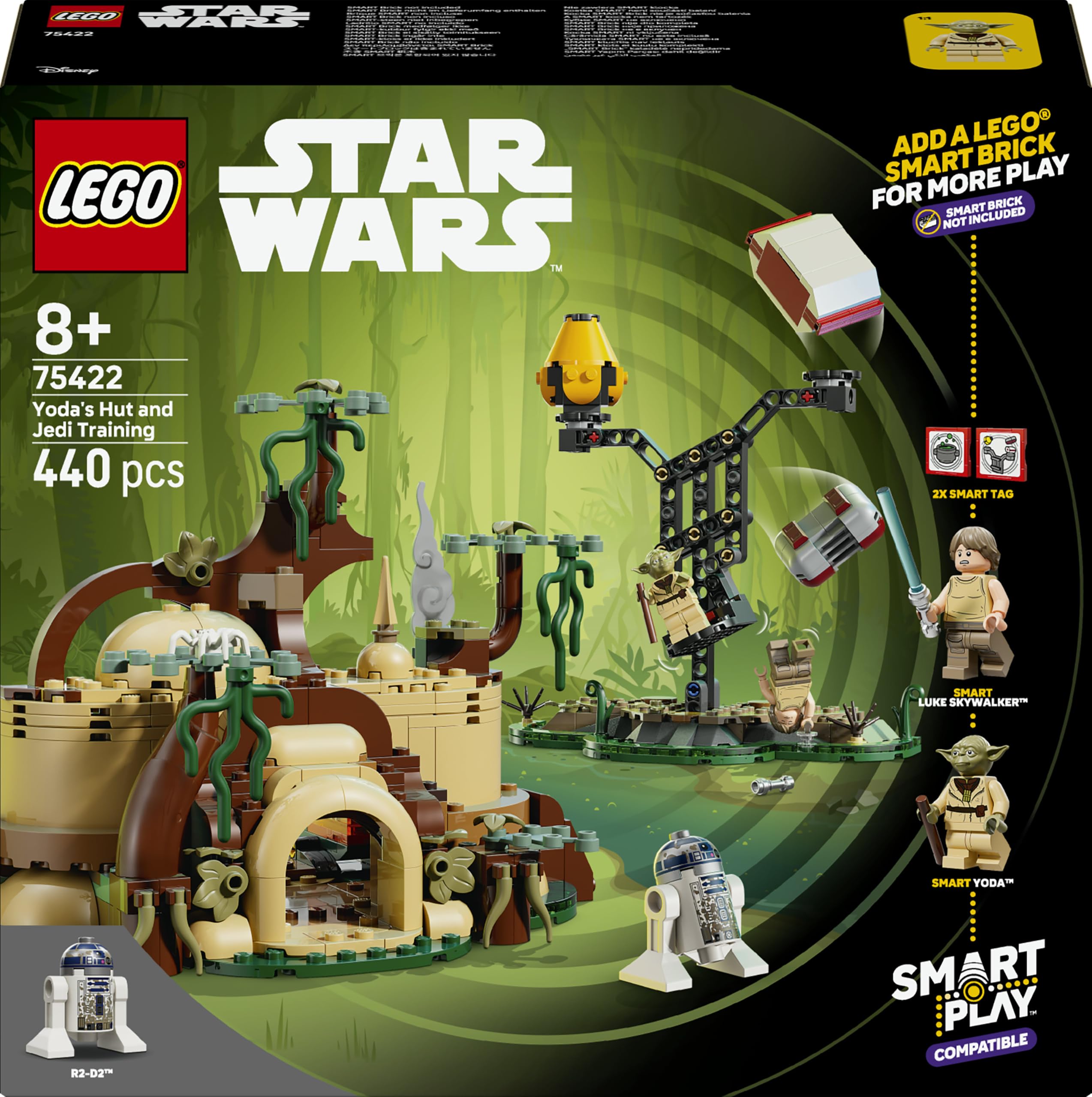LEGO Star Wars 75422 SMART Play: Yoda's Hut and Jedi Training - Compatible Interactive Toy Set incl. 2 SMART Tags and 2 Minifigures - Gift Idea for 8+ Year Old Boys, Girls & Adult Fans
