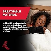 Vista 2 de MUELLER Sports Medicine Adjustable Night Support Wrist Brace, For Sleeping, Arm Compression worn Left or Right For Men and Women, Black, One