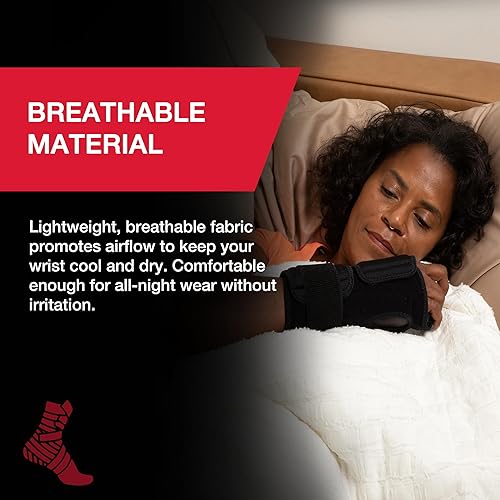 Miniatura 2 de MUELLER Sports Medicine Adjustable Night Support Wrist Brace, For Sleeping, Arm Compression worn Left or Right For Men and Women, Black, One Size