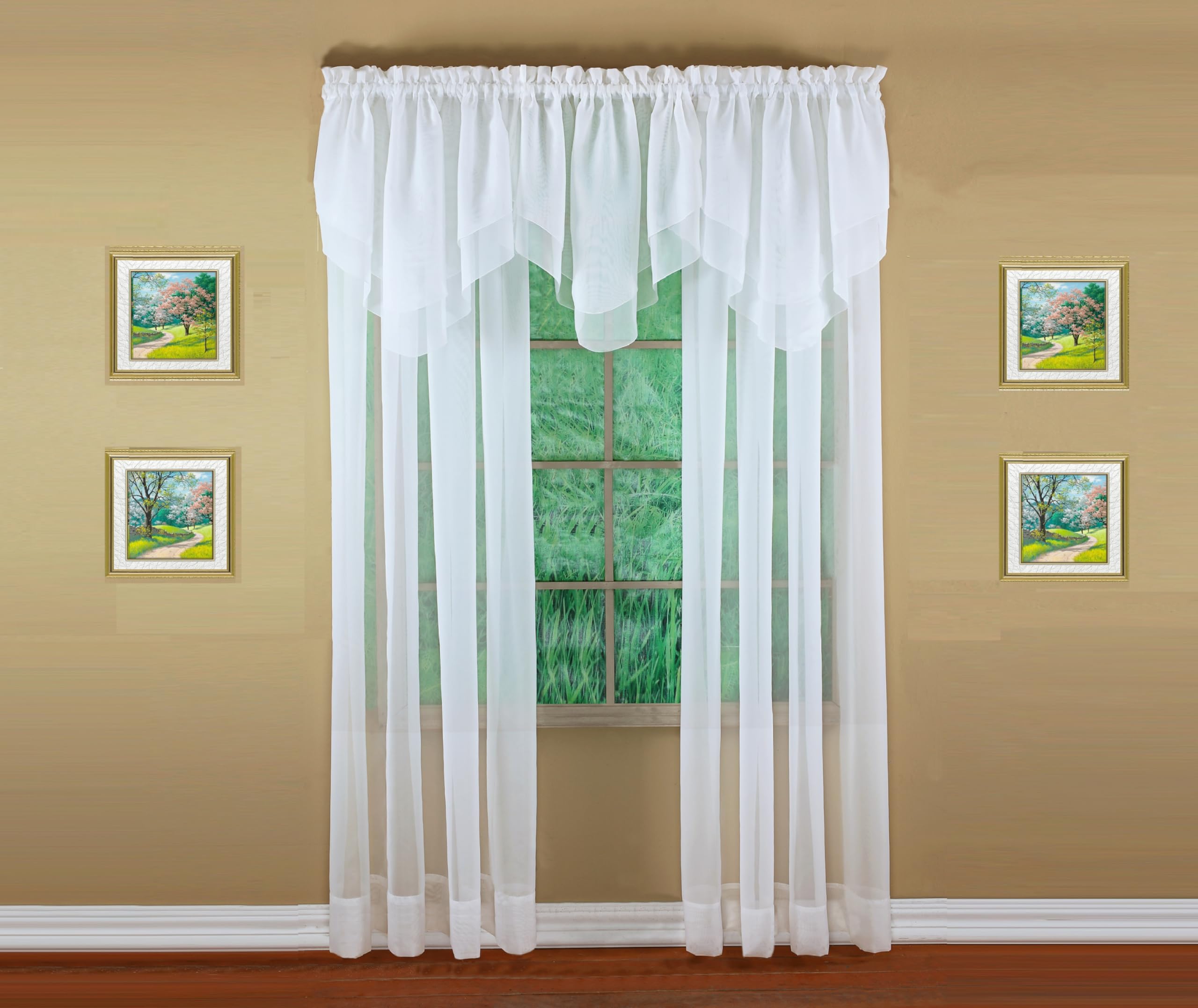 Today's Curtain Emelia Original Voile Panel 72", White, 60" W x 72" L