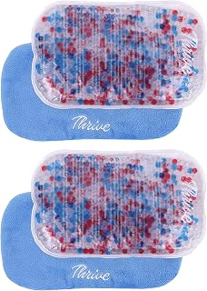 Thrive Reusable Gel Ice Packs for Injuries & Inflammation - Cold Therapy Gel Ice Pack for Back, Knee & Neck Relief - Hot & Cold Compress for Surgery Recovery - 2 Count, 7.5 x 5 in, Blue