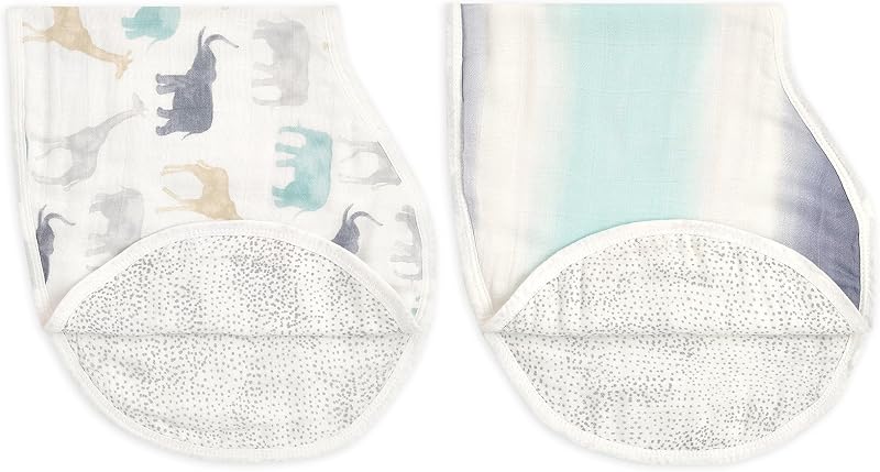Babero para eructar de viscosa de bambú suave y sedoso de aden + anais: paño para eructar de 4 capas absorbente y multiusos y babero para bebé con cierre a presión de cobertura total en uno, paño para babas para regazo y hombro, 22.5” x 11”, paquete de 2, Expedition