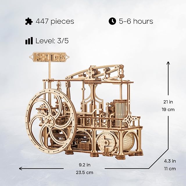 Foto 3 de 8 de Wood Trick Steam Engine Puzzle 3D de Madera para Adultos para Construir