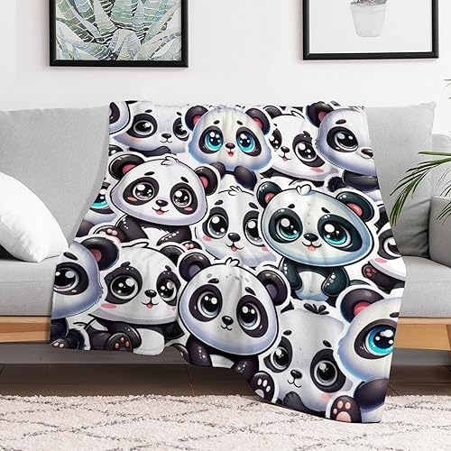 Miniatura 2 de Manta de panda  Mantas de franela suave para niñas y niños  Mantas cálidas de panda para todas las estaciones, silla, sofá, 50 x 40 pulgadas