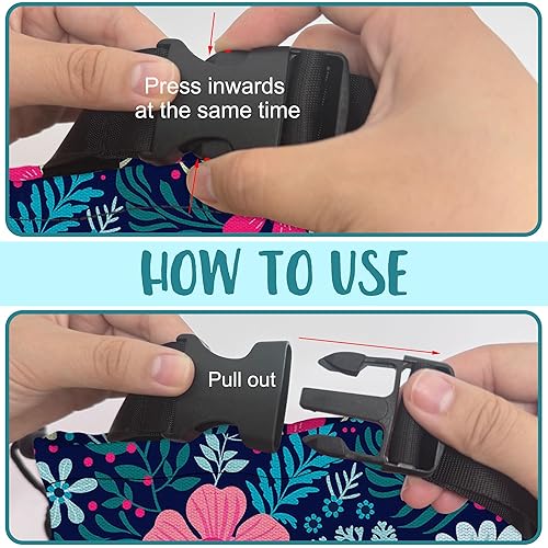 Miniatura 5 de Bolsa de basura para automóvil, diseño abstracto de flores azules y rosadas, bolsa de basura para automóvil, impermeable, con cordón, organizador