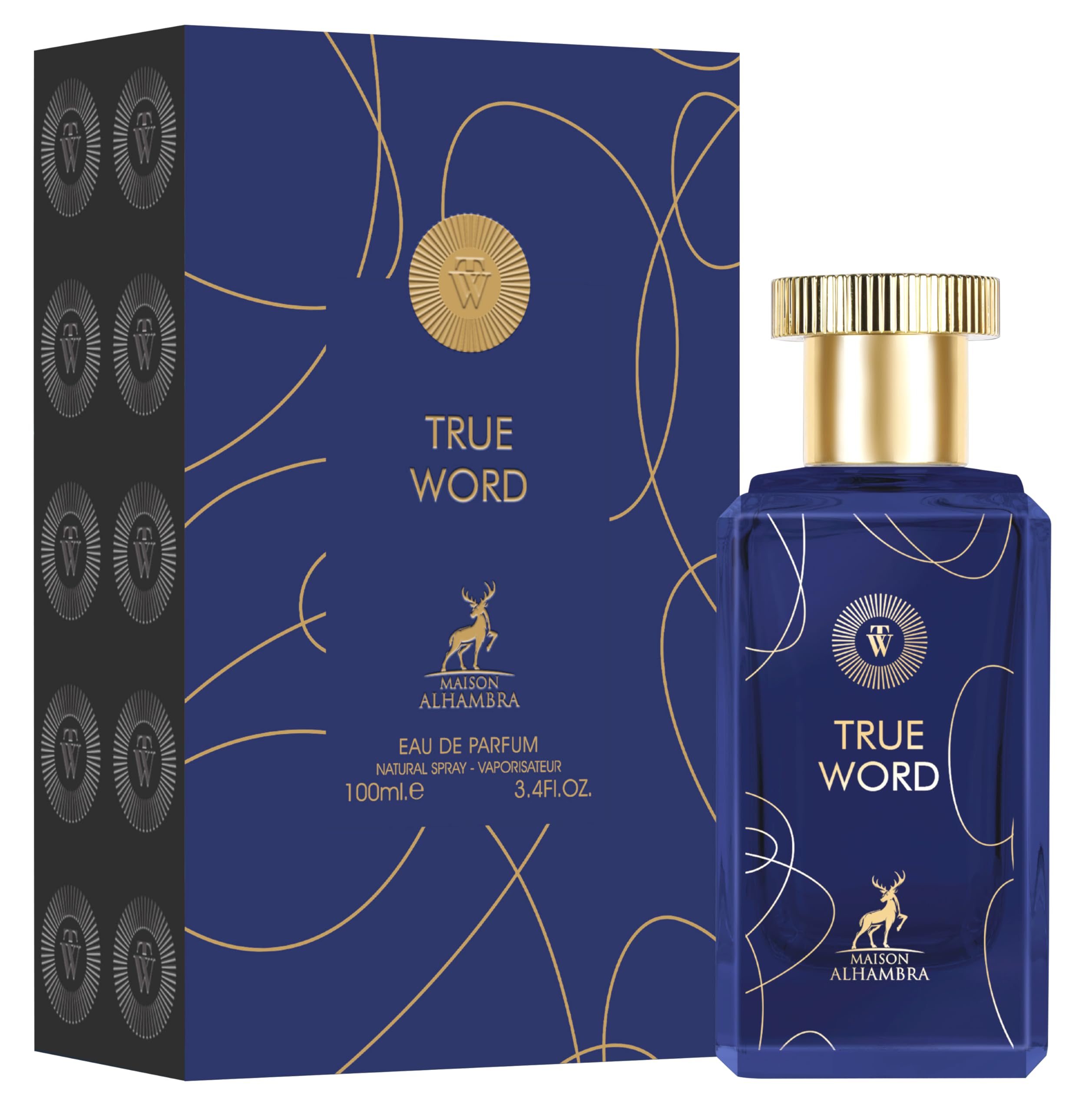 Maison Alhambra True Word - Fruity, Citrus, Floral, Amber - Eau de Parfum Spray Long-Lasting Fragrance for Men, 3.4 Ounce / 100 ml