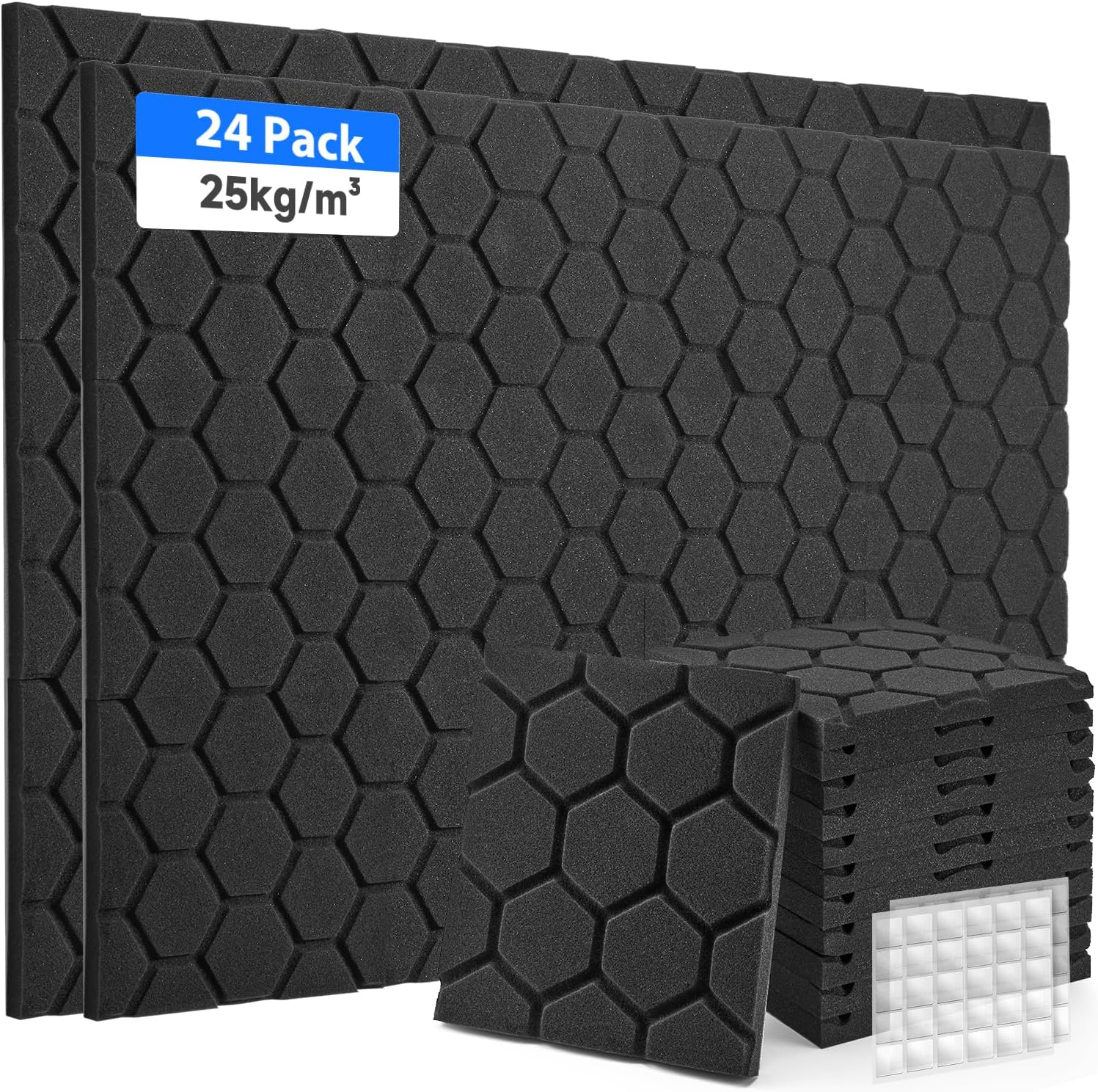 Pannelli Fonoassorbenti Autoadesivi Soundsbay - 12 Pezzi Per Isolamento Acustico Pareti, 30x40 Cm - Foto 2