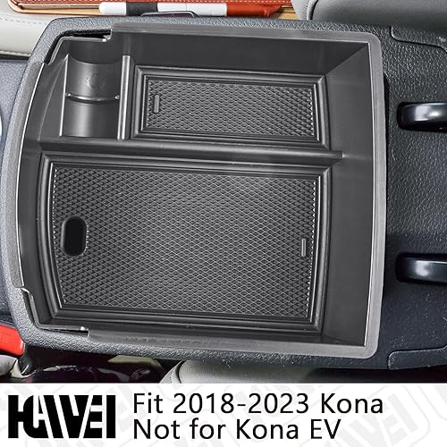 Miniatura 2 de Organizador de consola central compatible con Hyundai Kona 2018 2019 2020 2021 2022 2023, accesorios interiores, caja de almacenamiento de
