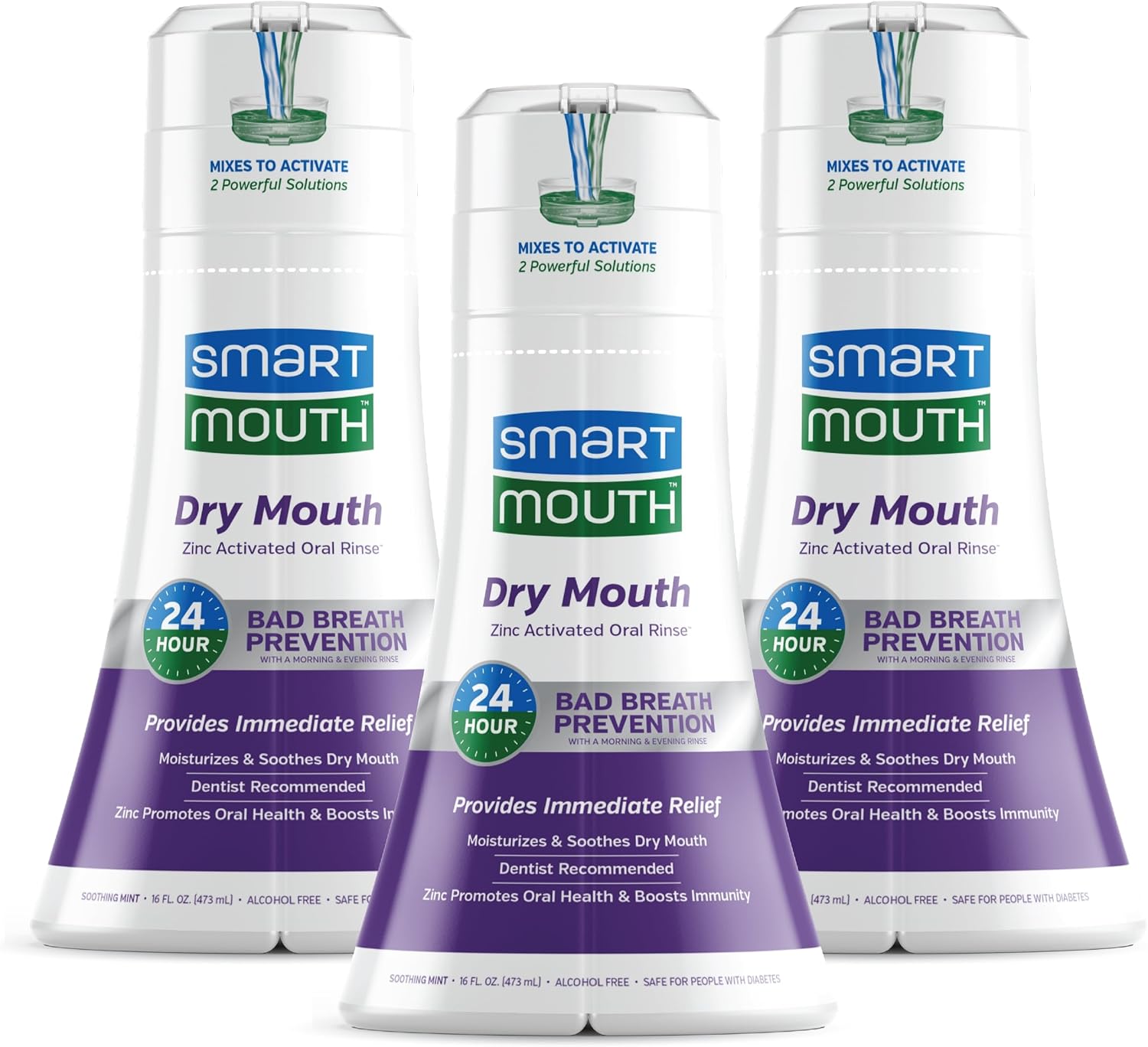 SmartMouth Dry Mouth Mouthwash, Mint, 16 Fluid Ounce