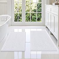 Vista 57 de Smiry - Juego de alfombras de baño de 2 piezas, suaves, absorbentes, de felpilla, lavables a máquina, antideslizantes, para bañera, ducha y piso Gris