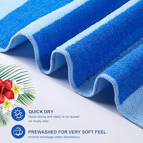 Miniatura 3 de EBOOT Paquete de 10 toallas de playa de gran tamaño, toallas de piscina extra grandes, de microfibra, de secado rápido, para adultos, mujeres,