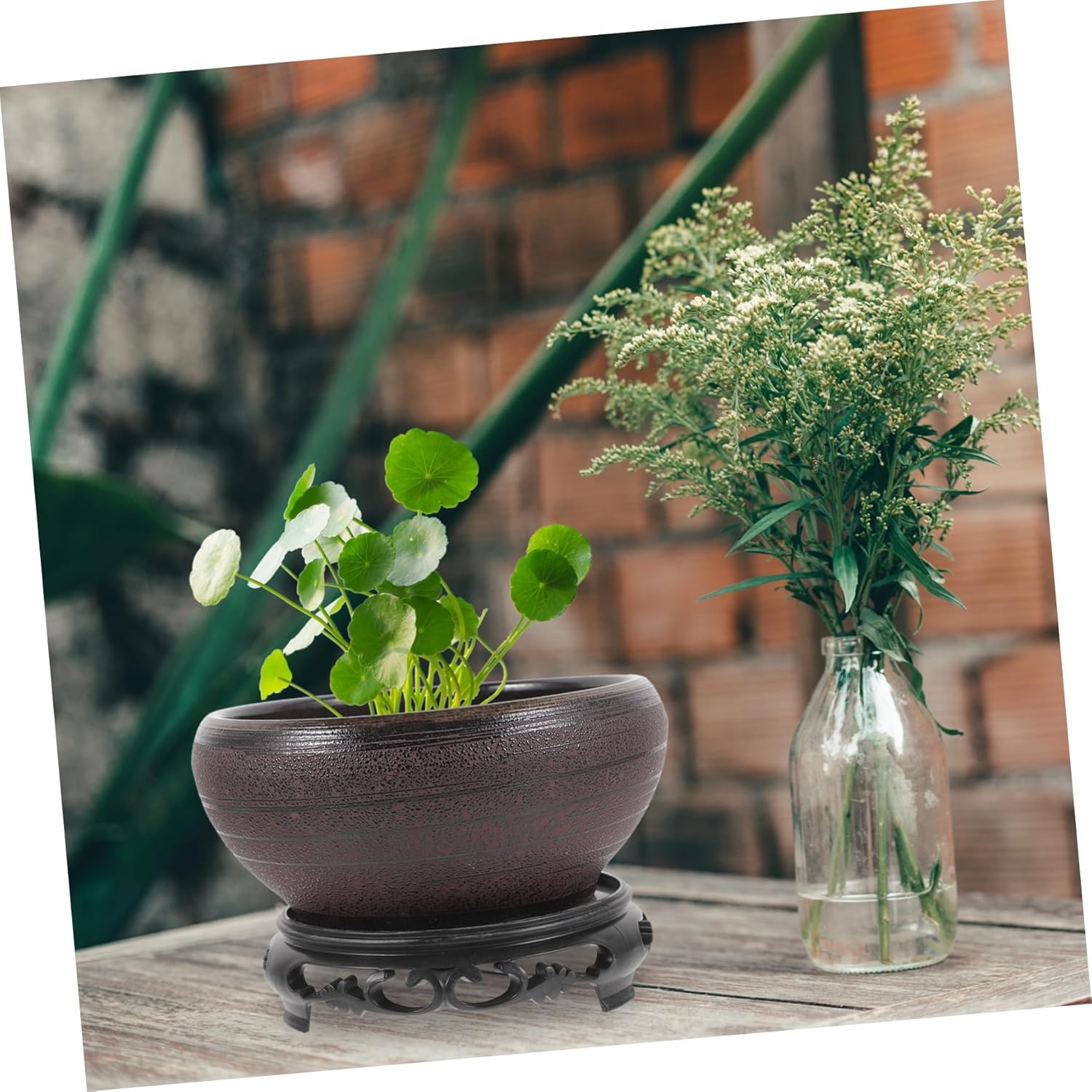 Happyyami 1 Set Ceramic Planter Pot Flower pots Flowers hydroponic Planter Daffodil Bowl Water Lily Planting Bowl Plant Household Lotus Basin Container Daffodils Wood