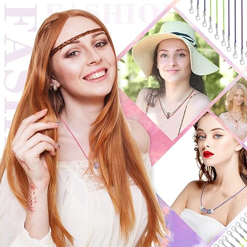 Miniatura 3 de 500 piezas de collar encerado de 20 pulgadas y 0.059 in con corchete, collar de cuerda a granel, cuerda para hacer pulseras, collar de cordón de