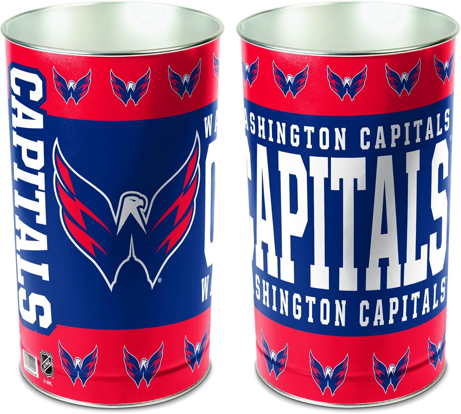 NHL 8011112 Washington Capitals Tapered Wastebasket, 15"H