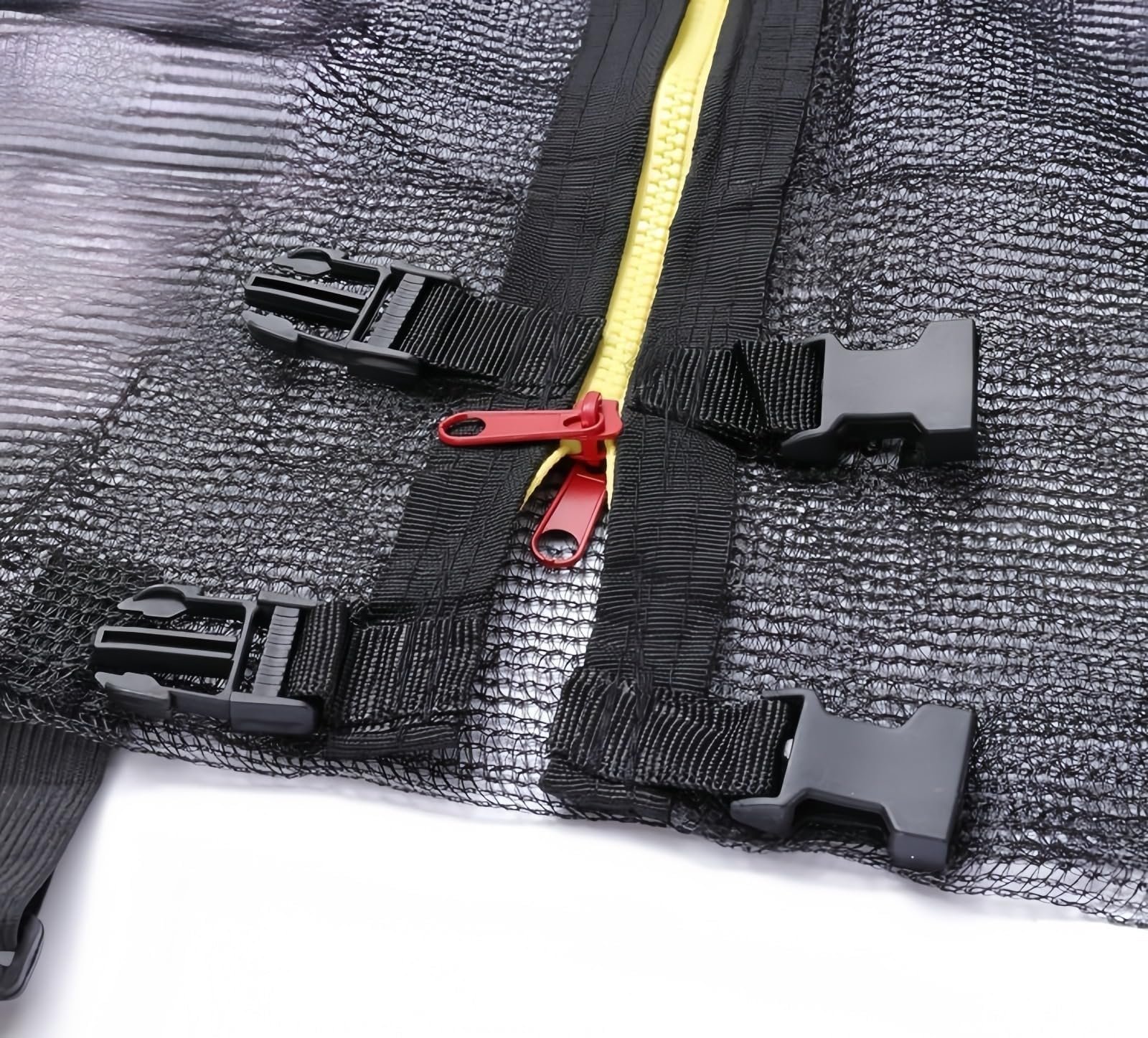 Filet de sécurité pour trampoline 244/305 /366 /427 cm, filet de rechange pour trampoline d'intérieur avec fermeture éclair et boucles, filet de protection pour trampoline de jardin, pour poteaux 6/8