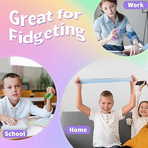 Miniatura 6 de Paquete de 4 cubos de juguete antiestrés para aliviar la ansiedad y el estrés con sustancia gruesa, juguetes antiestrés para el aula, bolas de