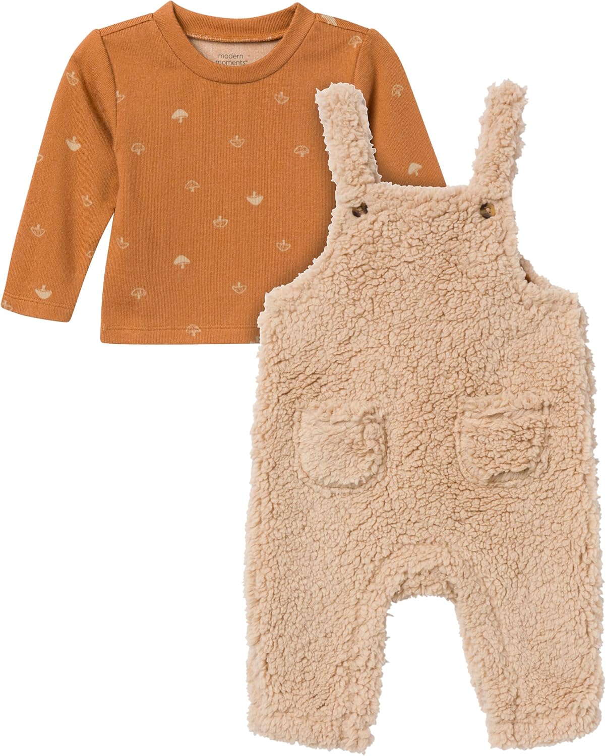 Modern Moments by Gerber unisex-baby 2-piece Microplush Overall Set