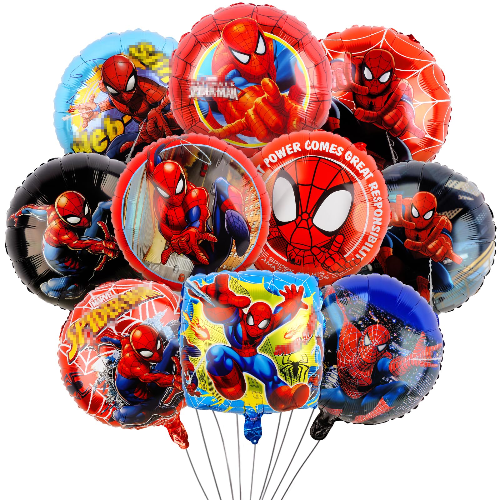 Luchild Balloons Spider Party Decorations Boys, Spider Foil Balloons, Spider Kids Birthday Decorations Spider Helium Balloons for Boys Spidey Theme Happy Birthday Party Supplies Decorations