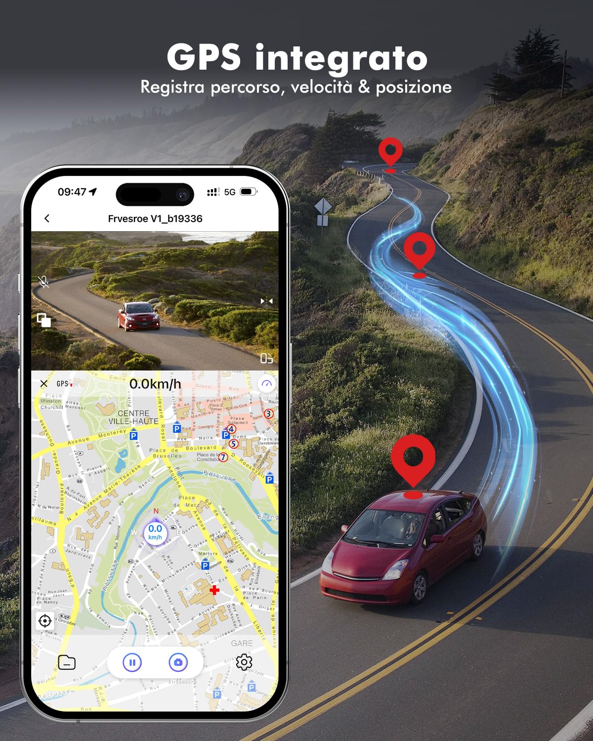 Dash Cam Auto 3 Canali, 4K UHD Anteriore + Full HD Posteriore + Interno, Dashcam con Sorveglianza Parcheggio 24h, WiFi 6 e GPS, Visione Notturna HDR/WDR, Dashcam con scheda 64GB (V1)