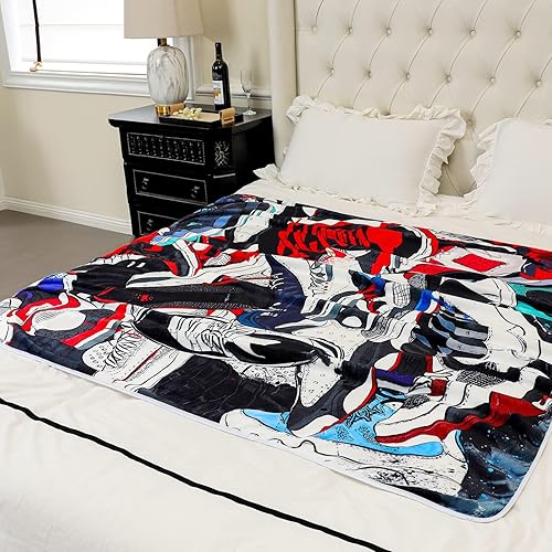 Miniatura 6 de EISKBC Manta de baloncesto para niños, suave y acogedora franela de forro polar, decorativa para sofá, silla, cama, sala de estar, 60 x 50 pulgadas