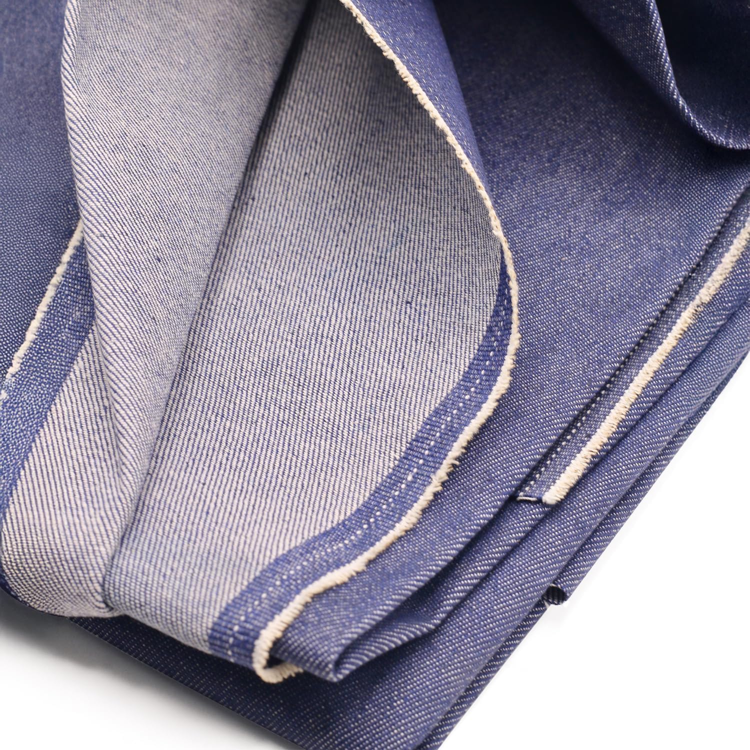 Fade-Resistant Indigo Denim Fabric | 10.6 oz Fabric Width 70 inch |100% Cotton Non-Stretch for Sewing, Crafting by The Yard (2 Yard pre Cut)