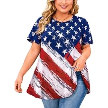 Tunic Tops for Women Plus Size Short Sleeve Crew Neck Swing Flare Loose T-Shirt Blouses to Wear with Leggings