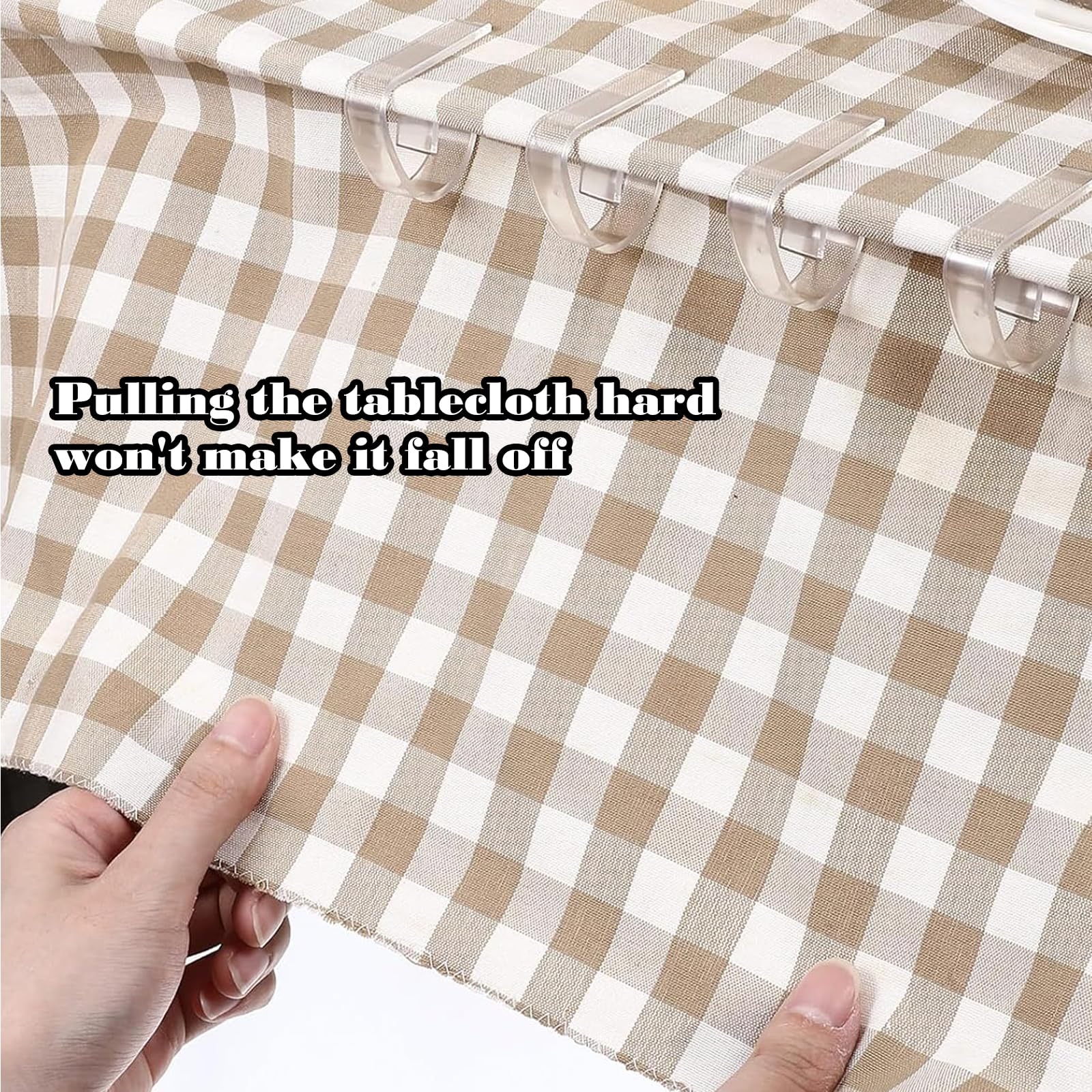 Lot de 12 pinces à nappe transparentes - Forte force de serrage - Pour nappe dans la salle à manger