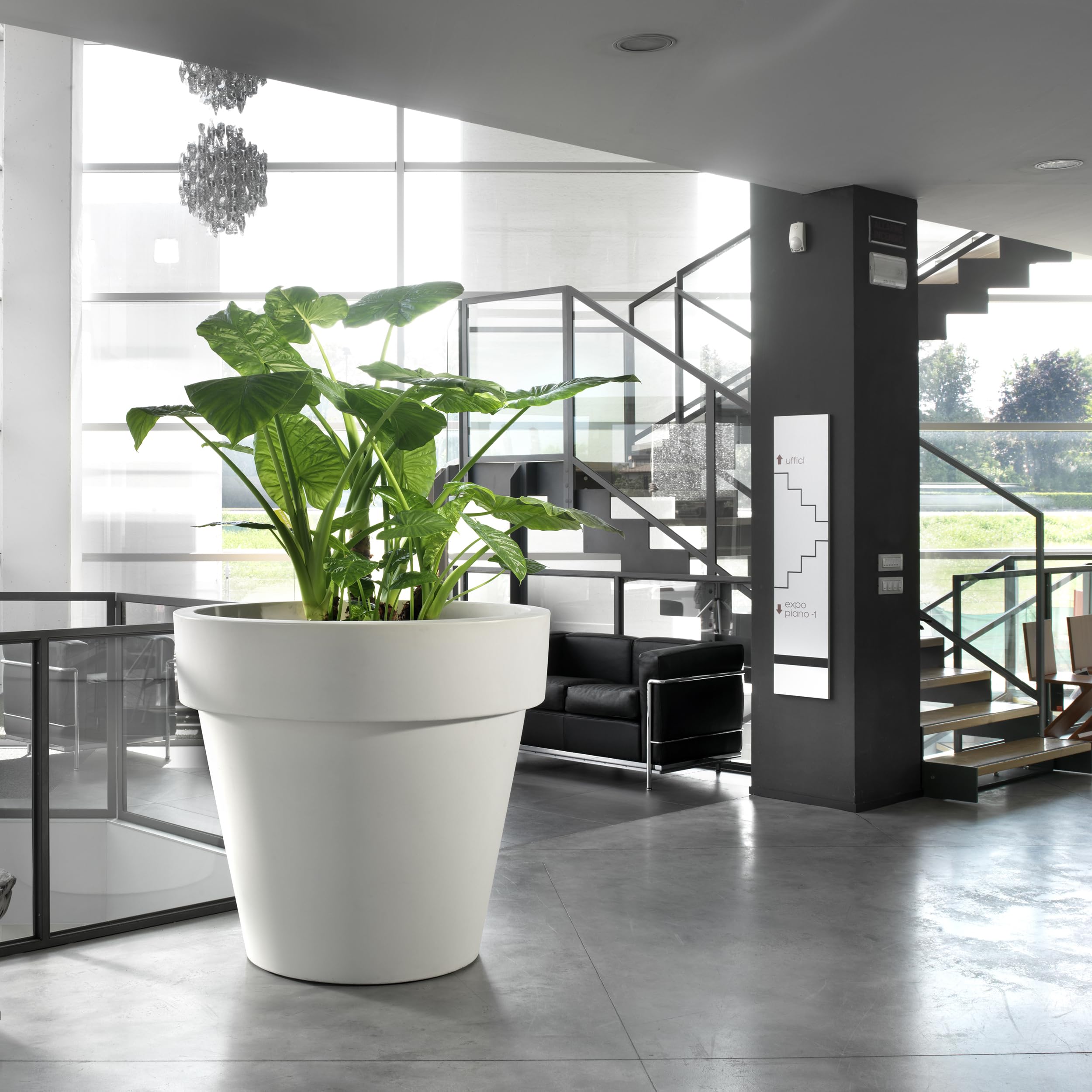 Tecnokit Tera Grand Pot en résine Standard One, Pot pour extérieur et intérieur, Technique de Rotation, Pots pour Plantes et Arbres, résistant aux UV, résistant au Gel, (Antracite, 80 cm)