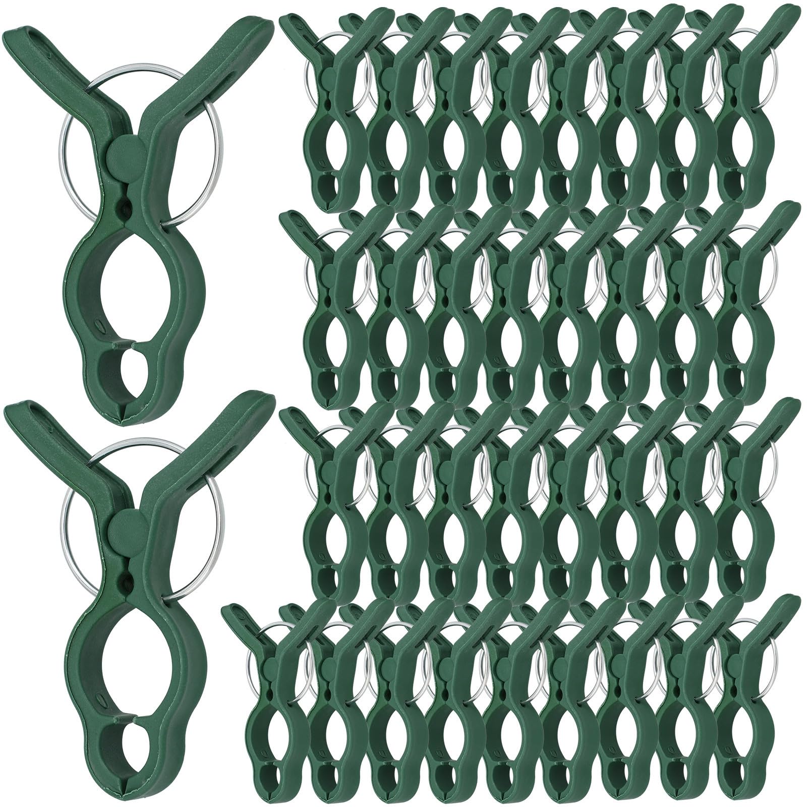 BESTonZON 50 Stück Pflanzenstützclips, Große Rankclips für Tomaten und Orchideen, Stabile Befestigungsclips für Kletterpflanzen im Garten, Rankhilfe Pflanzenclips Grün, 7,5 x 5,5 cm