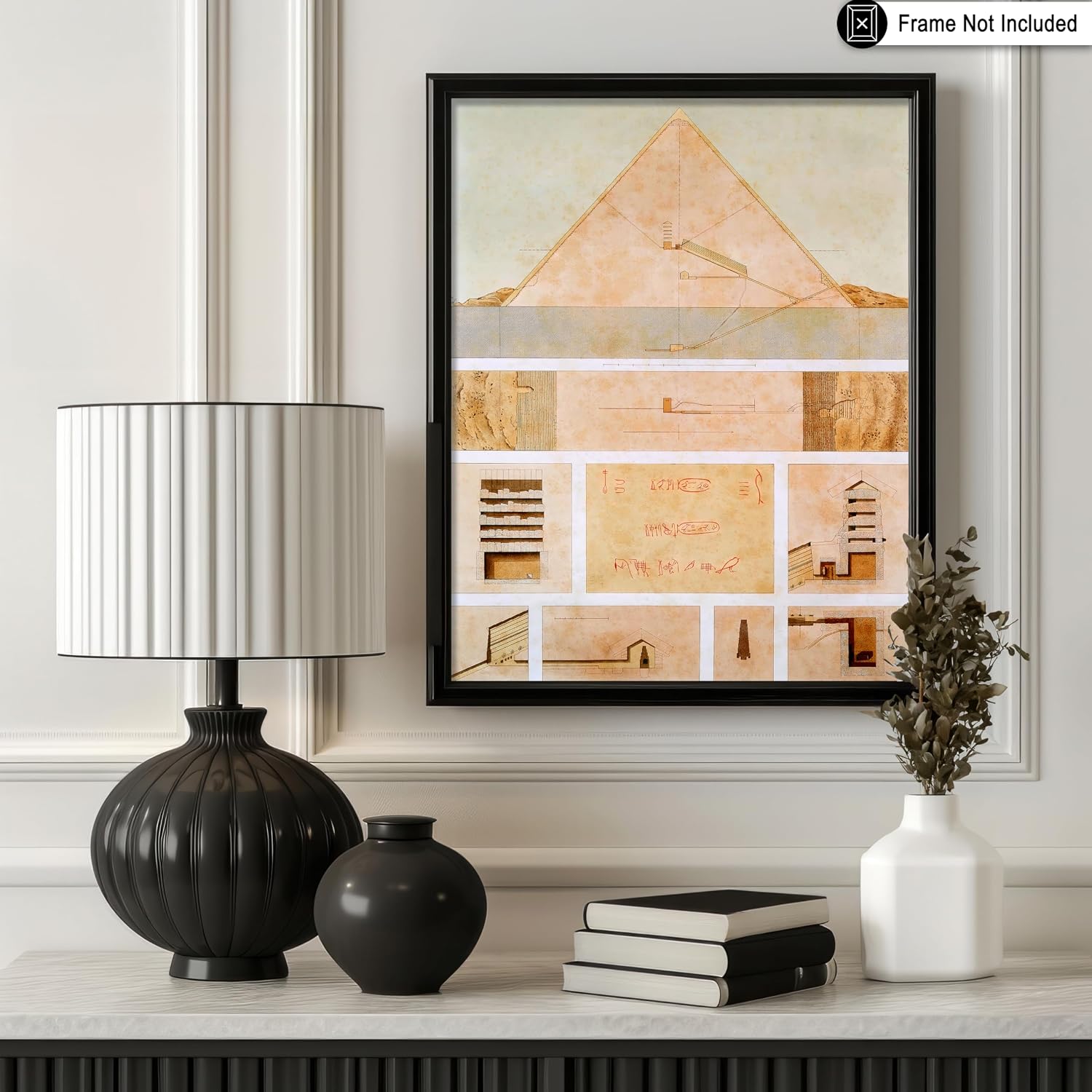 Poster Master Vintage Sections And Details Of The Great Pyramid Of Giza Poster - Ancient Egypt Print - Egyptian Art - Gift for Men & Women - Decor for Library, Office or Dorm - 8x10 UNFRAMED Wall Art
