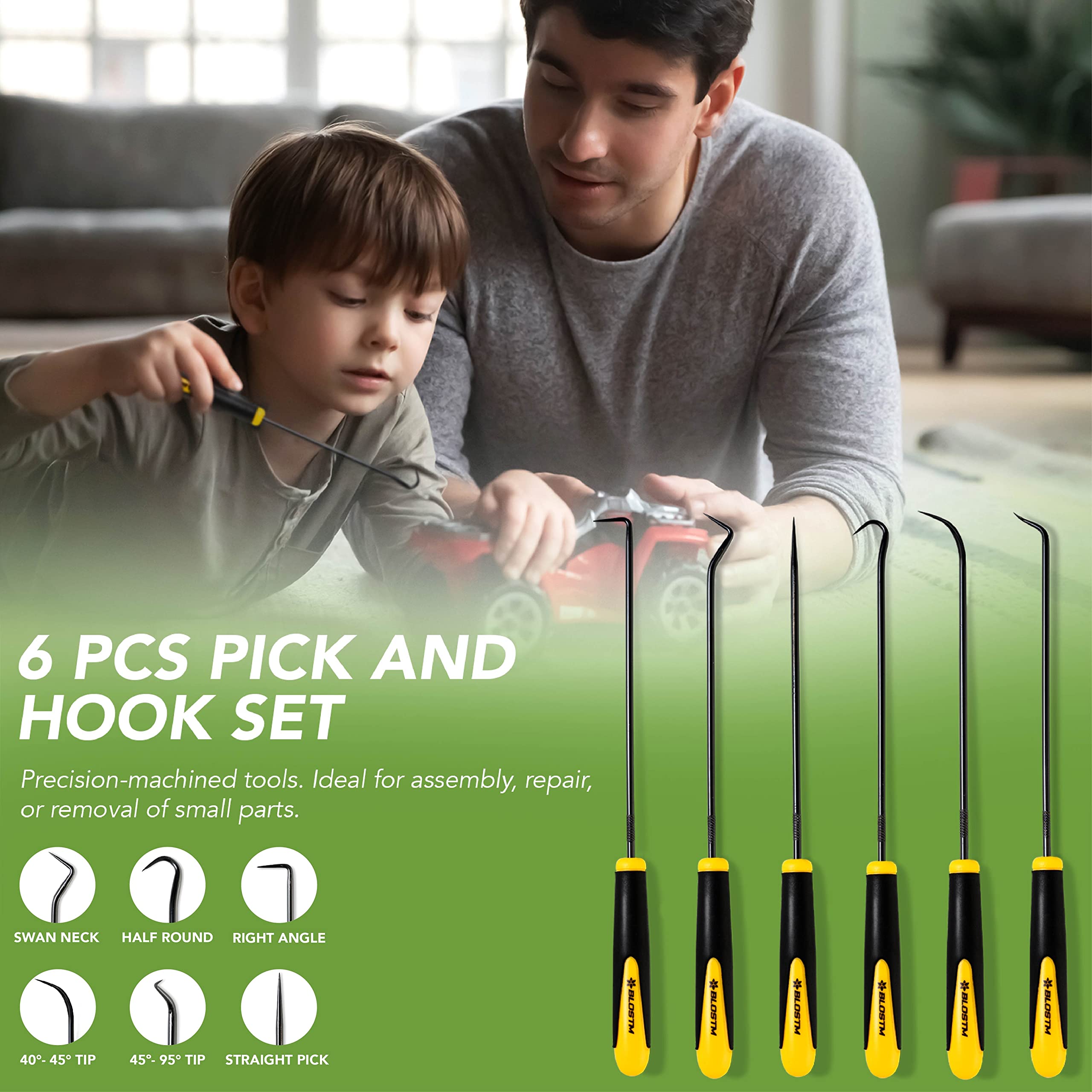 4 Stuks Pick Hook Set Nauwkeurige Auto Automotive O Ring Olie Seal Hook Pakking Puller Remover 155mm Schroevendraaier Olie Seal Pry voor Demontage en Montage Olie Seal