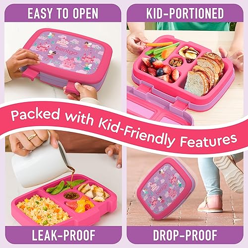 Miniatura 251 de Bentgo Kids Prints - Lonchera para niños, a prueba de derrames, con 5 compartimentos, estilo bento, tamaño de porciones ideales para edades de 3 a 7