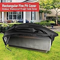 Vista 4 de Cubierta rectangular para hoguera de 56 pulgadas, cubierta de mesa para fogata de gas propano, impermeable para exteriores, 56 x 27 x 15 pulgadas