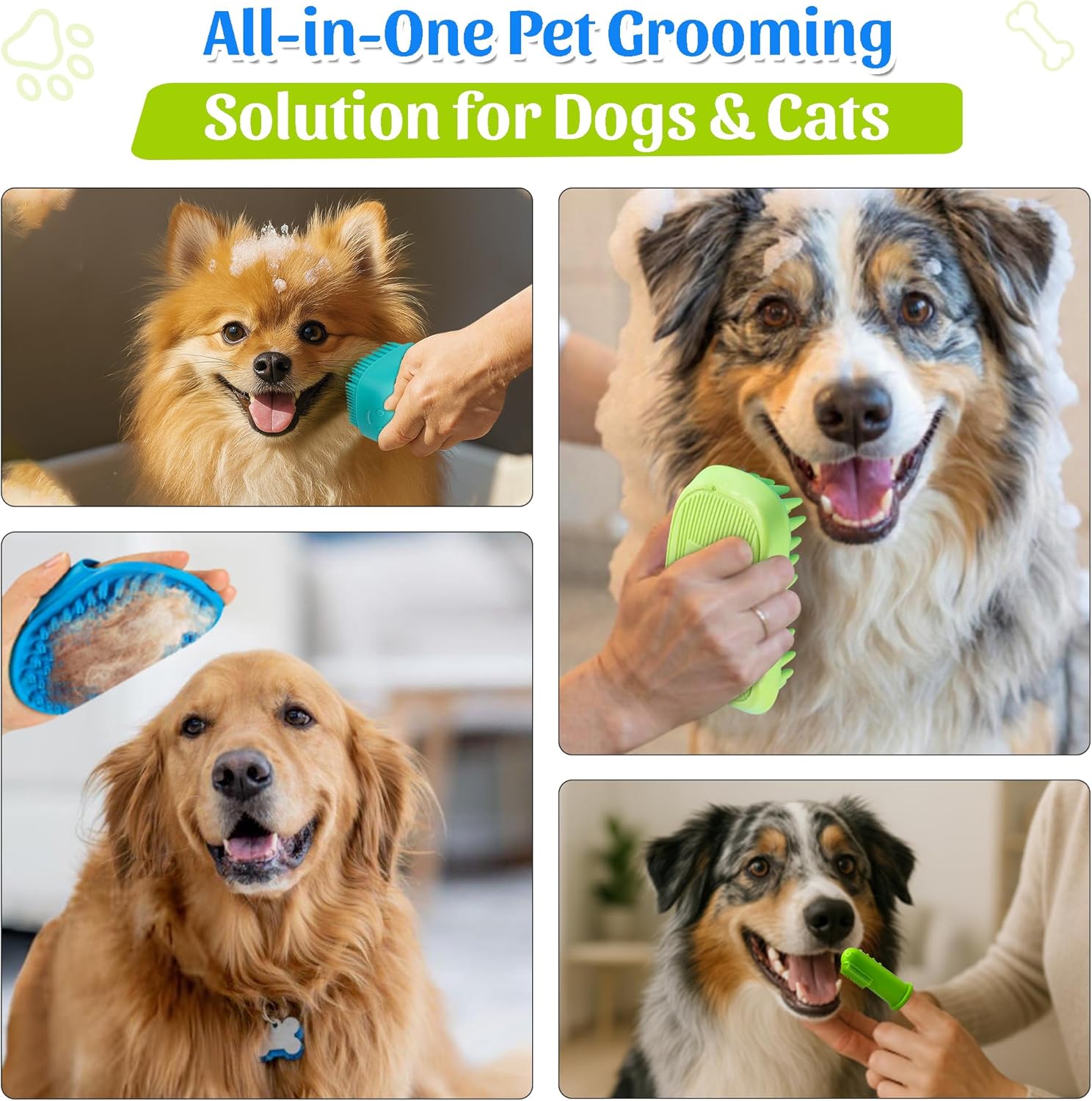 Dog Washing Hose Attachment,All in One Dog Bath Attachment for Tub-Dog Shampoo Sprayer,Dog Washing Kit-Dog Drying Towel,Dog Tooth Brush,Dog Washing Brush,Dog Scrubber for Bath and Dog Shampoo Brush