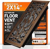 Vista 40 de Cubiertas de ventilación de piso 4 x 10 pulgadas con cubierta de malla, trampa de calor y aire, ventilación de piso de metal caminable