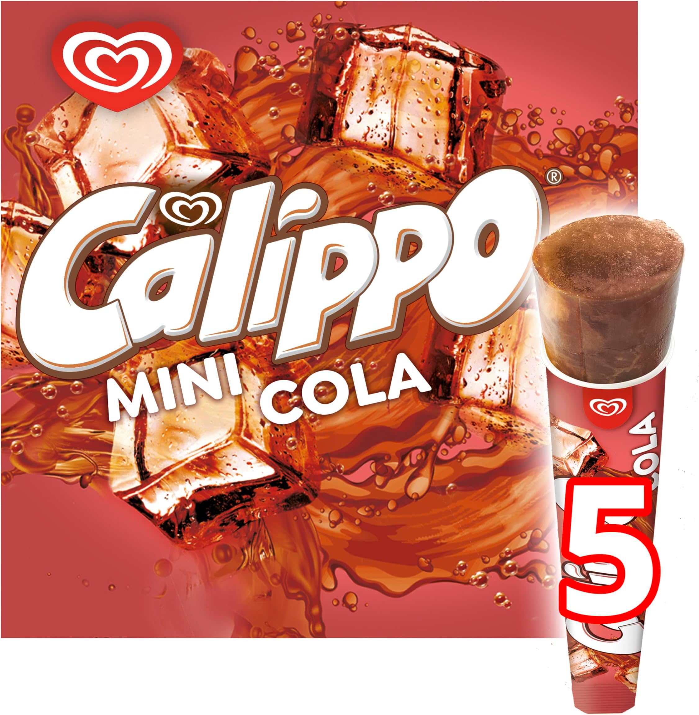 Heartbrand Calippo Mini Cola Ice Lolly gluten free with natural flavours refreshing mini ice lollies 5x 80 ml
