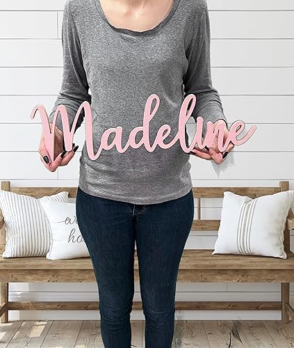 Miniatura 5 de Letrero de madera con nombre recortado (18 pulgadas)