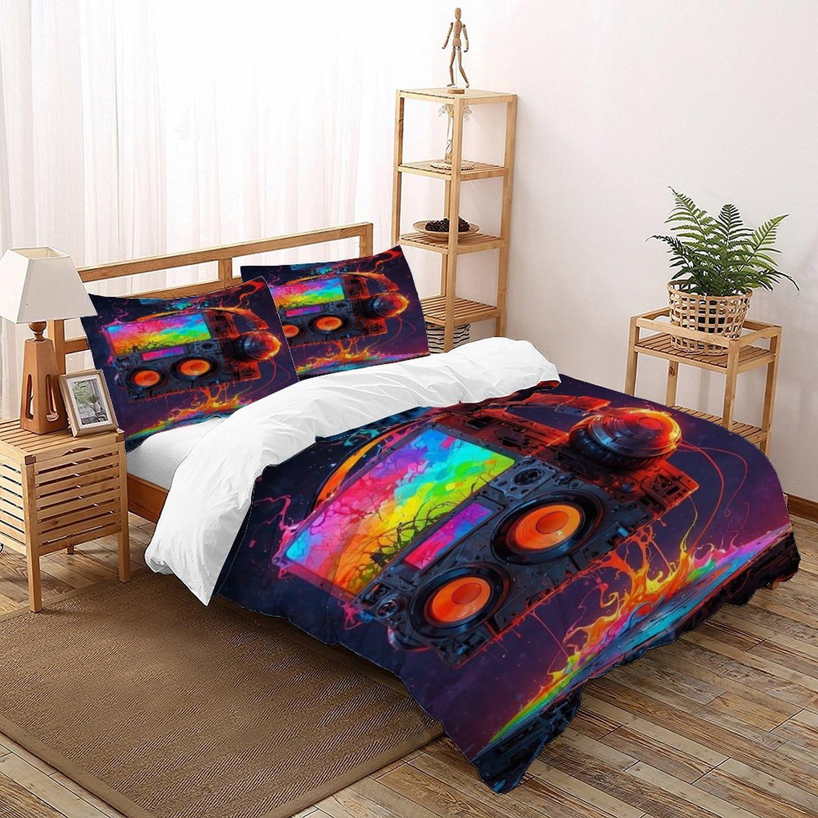 Parure de couette musique 200x200cm idéale pour la chambre d'un ado passionné