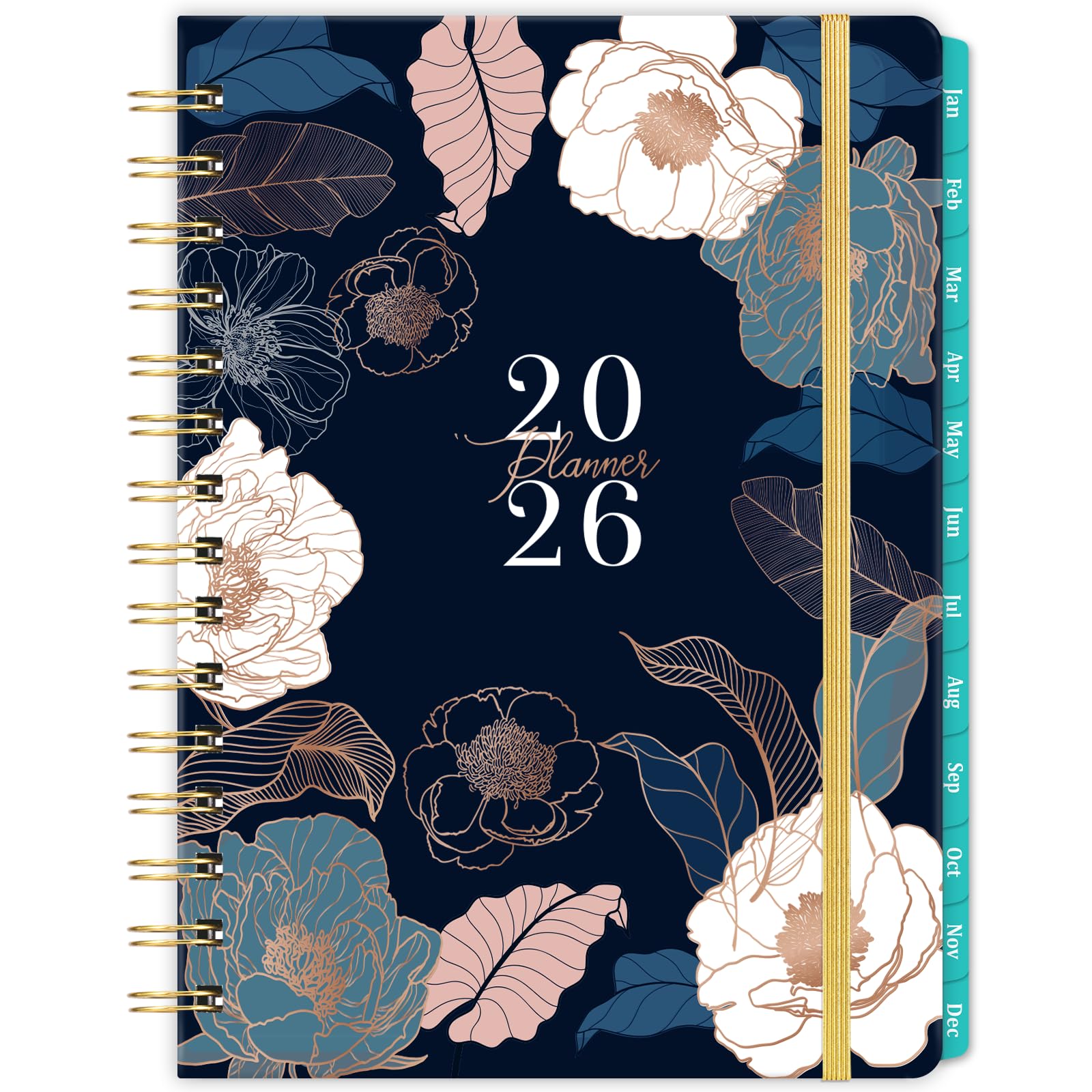2026 Planner - Jan. 2026 - Dec. 2026, 2026 Planner Weekly and Monthly with Tabs, 6.3" x 8.4", Planner 2026, Hardcover with Back Pocket + Thick Paper + Twin-Wire Binding, Perfect Daily Organizer