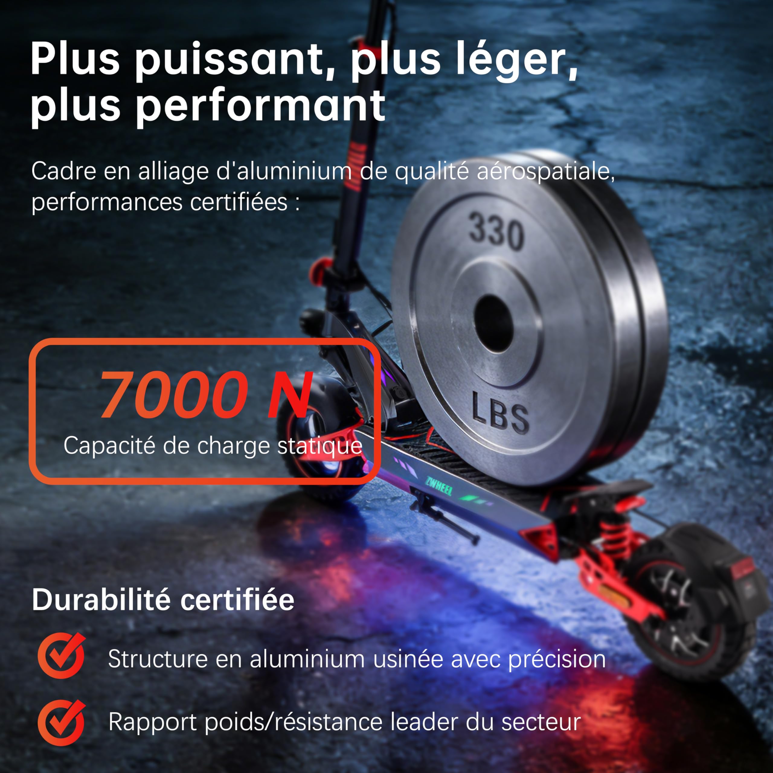 D3 Patinete Eléctrico Adulto Todo Terreno, Patinete con Batería 48V 15Ah de Gran Autonomía, Neumáticos de Vacío 10 Pulgadas, Doble Suspensión de Resorte & Frenos de Disco Fiable
