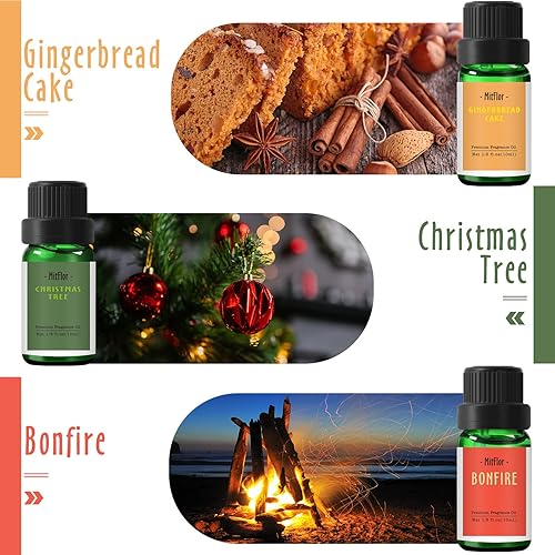 Miniatura 3 de Aceites aromáticos MitFlor Christmas - Juego de 6 aceites perfumados de alta calidad, aceites esenciales navideños para difusores para el hogar,