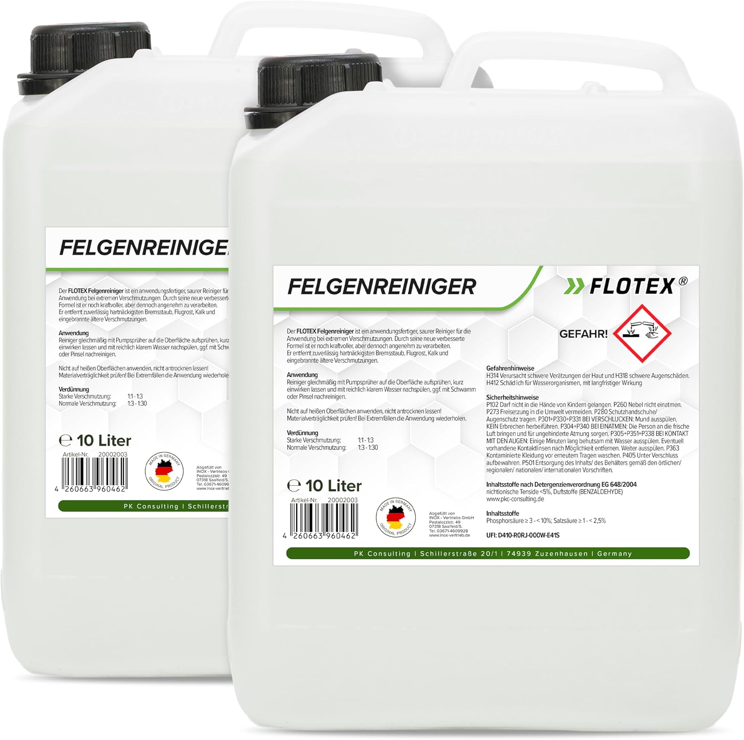 Rim Cleaner 2 x 10 L   Highly Effective Cleaner for Painted Steel Chrome & Alloy Wheels   Quickly & Reliably Removes Stubborn Dirt & Rust   Ideal Rim Care in Professional Quality