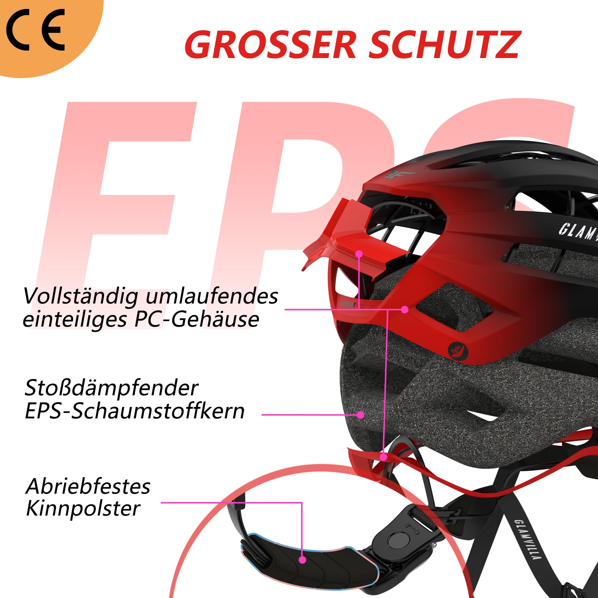Casco da bici da corsa per uomo e donna, da città, da trekking, professionale, ultra leggero, ventilato, con fibbia magnetica a scheletro