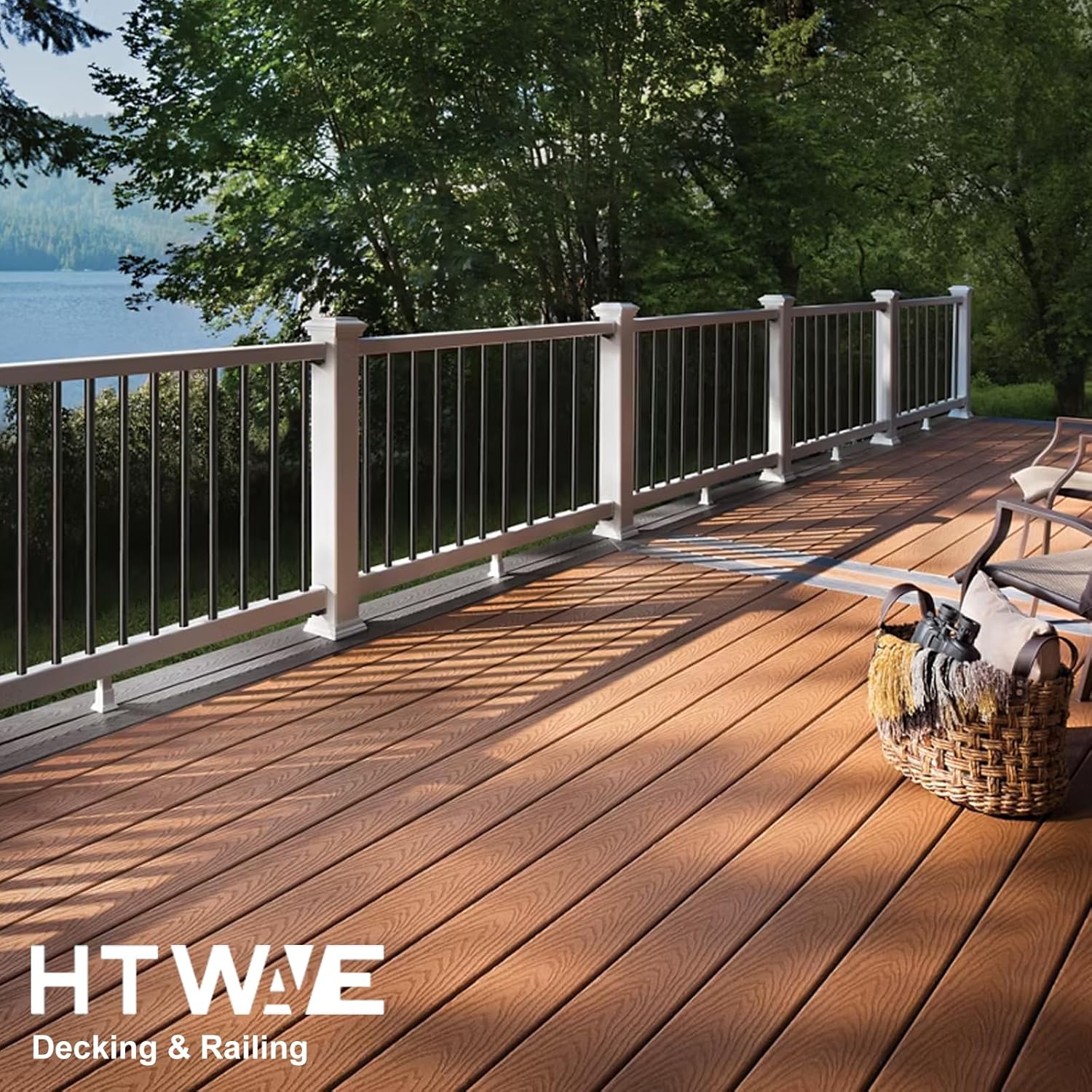 100 Pack 36" Aluminum Deck Balusters Round - 3/4" Diameter Hollow Round Aluminum Balusters - Stair Spindles for Wood and Composite Deck Railing with Screws & Conectors (100, 36IN)